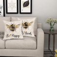 thumbnail image 2 of Summer Bee Pillow Covers 16x16 Inch Bee Happy Throw Pillow Covers Farmhouse Bee Kind Decorative Pillowcase Linen Cushion Cover for Home Couch Sofa Patio Bedroom Livingroom Set of 2, 2 of 6