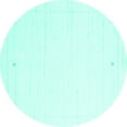 thumbnail image 1 of Ahgly Company Machine Washable Indoor Round Solid Turquoise Blue Modern Area Rugs, 3' Round, 1 of 4