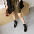 thumbnail image 3 of Women's Wingtip Oxford Boot Low Heel Combat Boots Side Zip Motorcycle Ankle Boots Dressy Lace up Short Booties, 3 of 6