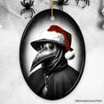 thumbnail image 2 of Grim Plague Doctor With Santa Hat Ceramic Ornament, Dark Christmas Keepsake for Halloween Tree, 2 of 7