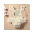 thumbnail image 4 of 2Pcs Newborn Baby Girl Lace Ruffles Sleeve Bodysuits Backless Jumpsuit Clothes Romper Set, 4 of 10