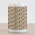 thumbnail image 2 of Dessert Ceramic Toothbrush Holder, Patisserie Theme Pattern Chocolate Coated Donut Cookie Latte Croissant, Decorative Versatile Countertop for Bathroom, 4.5" X 2.7", Pale Pink Brown Cream, 2 of 4