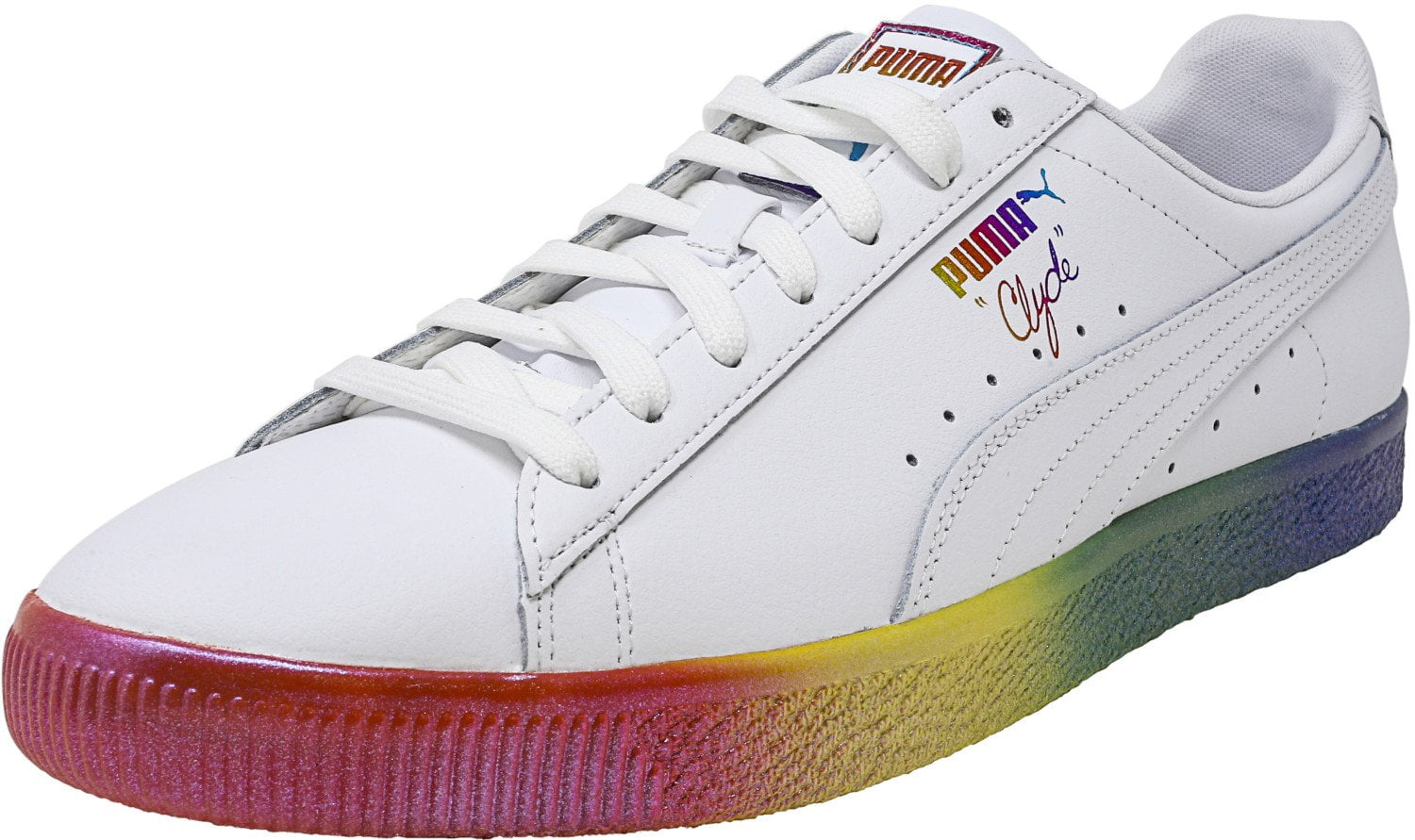 Puma Men's Clyde Prd White Ankle-High Leather Sneaker - 9.5M | Walmart ...