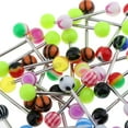 thumbnail image 4 of Runquan 4X 30 Pièces en Acier Inoxydable Langue Barre Mamelon Barbell Piercing, 4 of 8