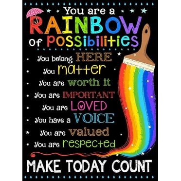 You Are A Rainbow Of Possibilities Wall Classroom Decor, Back to School Decoration, Teacher Gift, Classroom Wall Decor,Dining Room Decor, Bedroom Art, Art Deco, Frameless 12x16inch