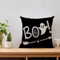 thumbnail image 2 of D Halloween Linen Pillow Cover Printed Decorative Throw Pillow Case For Sofa Couch Home Decor Square Pillow Cover 16X16 Inches Zipper Closure No Insert Included, 2 of 3
