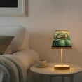 thumbnail image 6 of WOBOGO Blue Pumpkin Table Lamps Bedroom 3-Speed Dimmable Farm Style with Fabric Shade for Reading and Home Office, 6 of 8