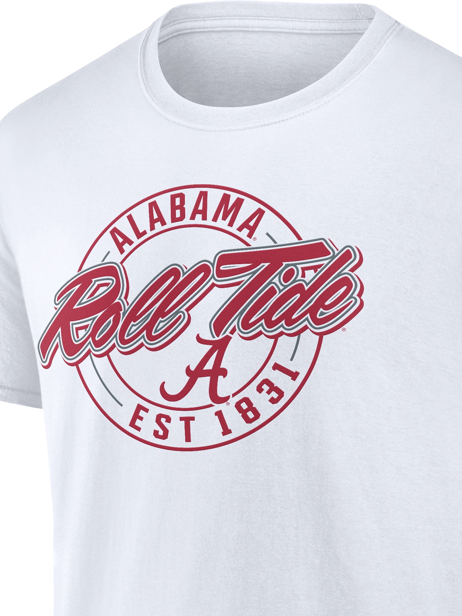 NCAA Alabama Crimson Tide Men's Cotton White Short Sleeve T-Shirt
