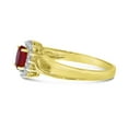 thumbnail image 4 of 14k Yellow Gold Oval Garnet And Diamond Ring, 4 of 6