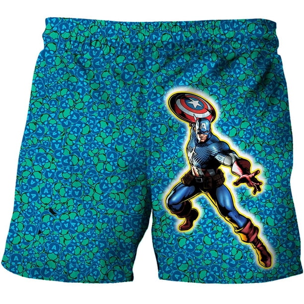 Pantalones cortos con estampado de Superhéroes para niños y niñas, traje de Marvel, Spiderman, informal, playa, dibujos animados Fivean unisex