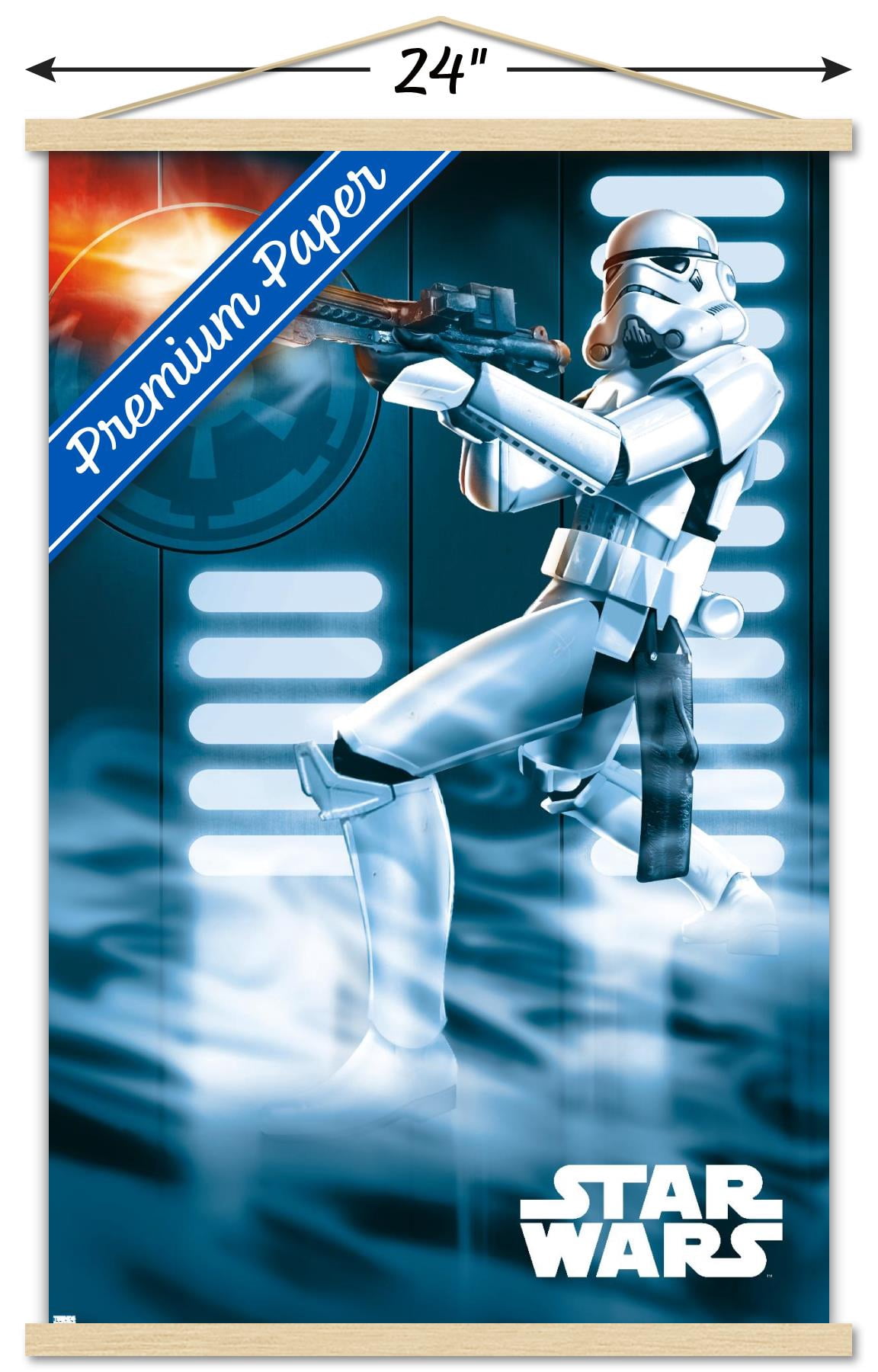 Star Wars: A New Hope - Stormtrooper Wall Poster with Wooden Magnetic Frame, 22.375" x 34"