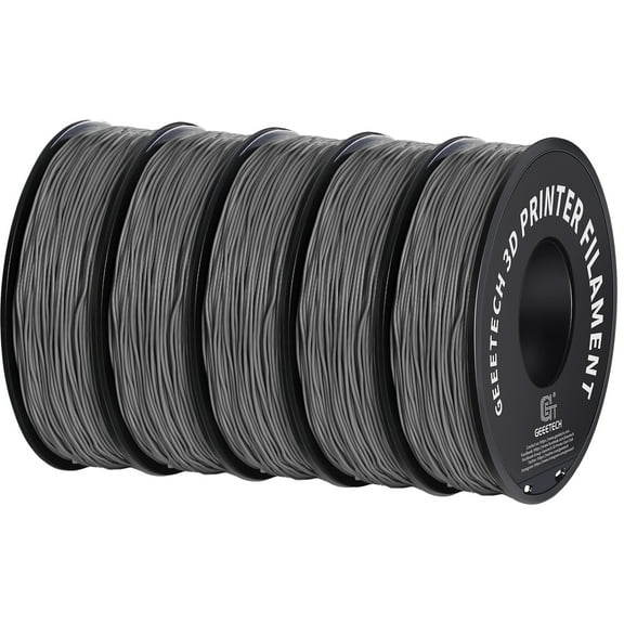 Geeetech 5pcs TPU Filament 1.75mm Flexible Soft 3D Printer Consumables Grey, 5kg Spool (11 lbs.), Dimensional Accuracy  /- 0.03 mm