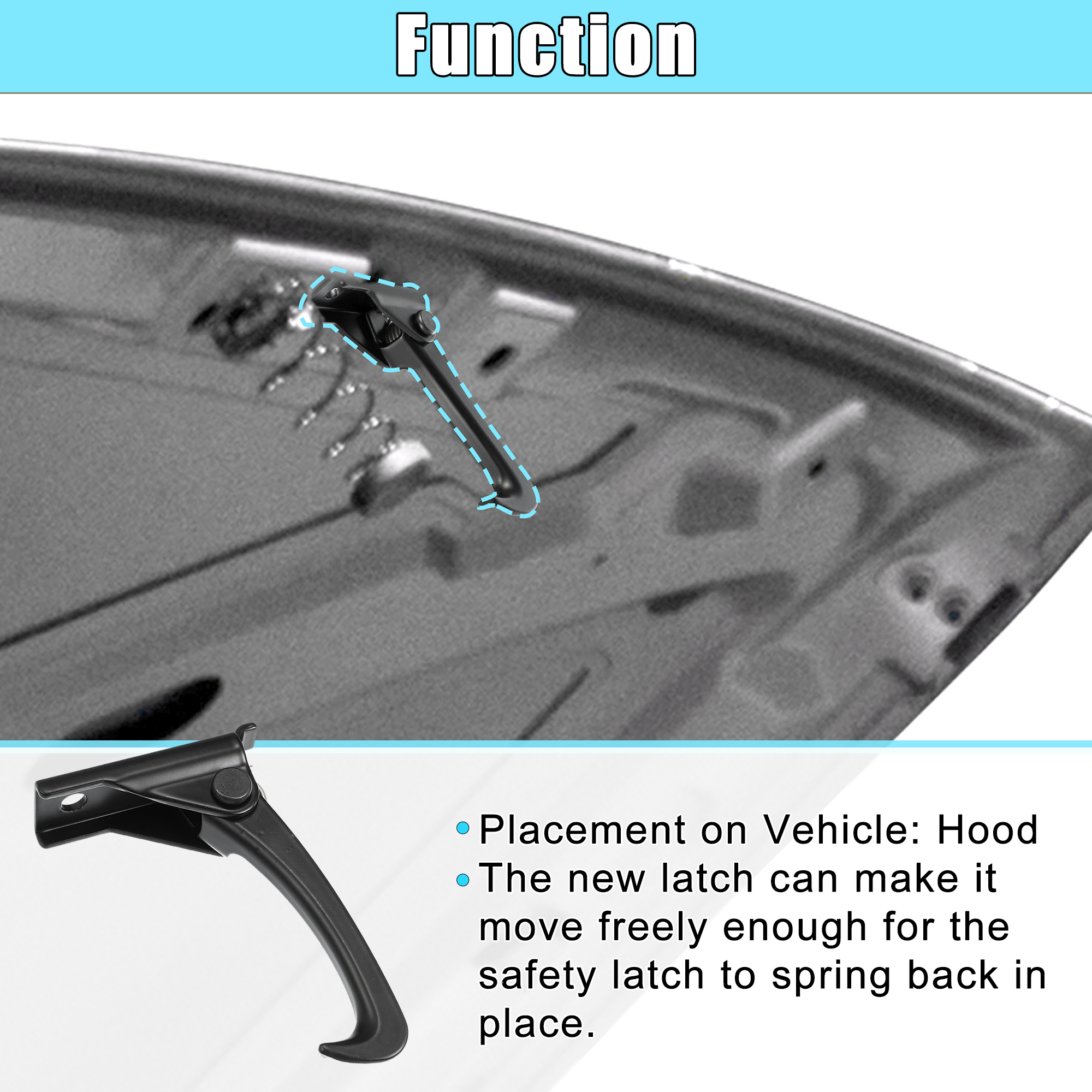 Unique Bargains Hood Safety Catch Latch Front Hood Safety Lock Hook for Jeep Wrangler