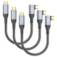 thumbnail image 1 of Zeroneteck Cable Usb C A Usb C (3 Pies, Paquete De 3) Cable De Monitor Usb C 4K Ángulo Recto Uhd Usb Tipo C Salida De Video 20 Gbps 100 W Carga Rápida Para Macbook Dell Lg Hp Kyy Arzopa Forhelp, 1 of 5