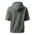 thumbnail image 6 of Big and Tall Hoodies for Men Short Sleeve Casual Fall Hoodie Shirt Kangaroo Pocket Dark Gray L, 6 of 8