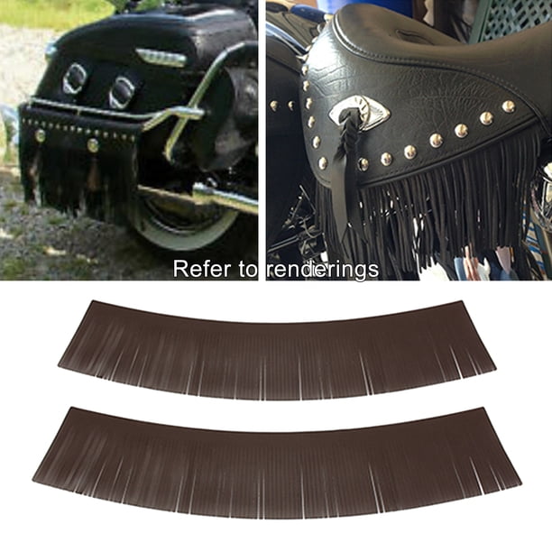 Bolsas de sillín con borlas de motocicleta de cuero PU para Chieftain marrón Cola Alforjas con borlas