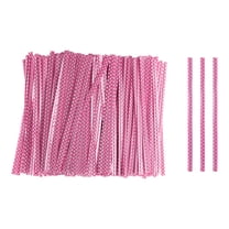 Uxcell 500pcs Bag Twist Ties 4" Reusable Plastic Twist Ties Wire Cable Ties for Party Bread, Light Pink