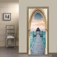 thumbnail image 5 of 77x200cm Hujing Huang Xia Etiqueta de la puerta Efecto Trompe L'oeil 3d Interior Pvc Pegatinas de pared para decoración Pared Sala de estar Cocina Dormitorio Baño Wal Rojo Verde  Cocina, Decoración y Otros, 5 of 5