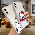 thumbnail image 3 of Hello Kitty Case for iPhone 15 Plus XR 12 Mini 13 Pro Max 14 Plus SE 11 8 7 6S X XS 7 Plus 12Mini 8 Plus 12Pro Silicon Soft Bag LXY, 3 of 7