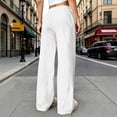 thumbnail image 4 of HKYNLAG Linen Pants Women Wide Leg Palazzo Pants Beach Vacation Outfits Cotton Summer 2026 Flowy Clothes Trousers with Pockets White 2XL, 4 of 7
