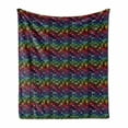 thumbnail image 1 of Geometric Soft Flannel Fleece Throw Blanket, 100 Squares Tile Design with Motifs Forming Blended Color Patchwork, Cozy Plush for Indoor and Outdoor Use, 50" x 70", Multicolor, by Ambesonne, 1 of 6