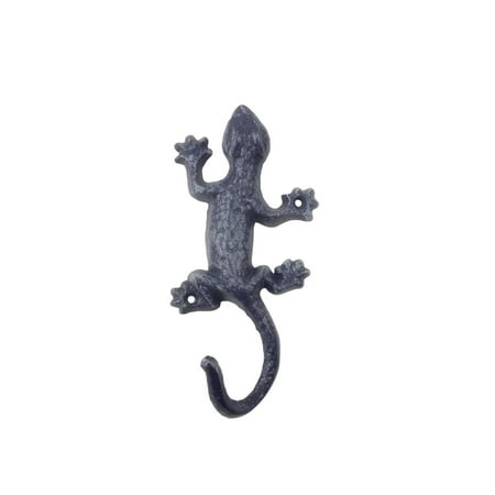 

[Pack Of 2] Rustic Dark Blue Cast Iron Lizard Hook 6