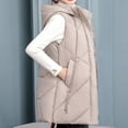 thumbnail image 7 of LYXSSBYX Puffer Vest Women Clearance Fashion Women Pocket Coat Long Jacket Winter Sleeveless Down Cotton Waistcoat, 7 of 7