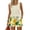 Beige, variant on Summer Colorblock Matching Set for Women - Solid Square Neck Tank Top & Tropical Floral Elastic Waist Shorts with Pockets, Effortless Casual Co-ord Outfit Army Green M