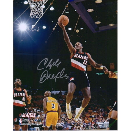 Clyde Drexler Portland Trail Blazers Autographed 8" x 10" Lay Up vs. Los Angeles Lakers Photograph - Fanatics Authentic Certified
