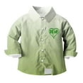 thumbnail image 5 of St. Patrick's Day Shirts Boys Girls Lapel Button Down Long Sleeve Print Tops Holiday Casual Stylish Cardigan (3-4 Years, White-E), 5 of 7