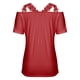 thumbnail image 5 of ICHUANYI ClearanceFashion Women's Summer V-Neck Casual Lace Patchwork Solid Caims Blouse Top(Wine, XXL) ICHUANYI WER20232080502879, 5 of 8