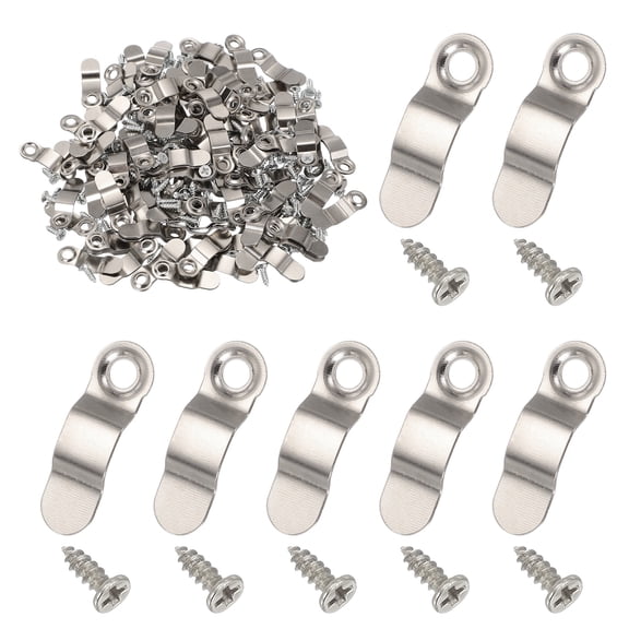 200pcs Picture Frame Backing Clips, 0.94" Photo Frame Turn Buttons Fasteners Hardware Corner Clip with 200pcs Screws for Hanging Pictures Craft Drawings, Bow Shaped Silver