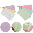 thumbnail image 2 of 1 Set Index Cards with Rings Study Flash Cards Single Hole Punched Flashcards Studying Note Card, 2 of 3