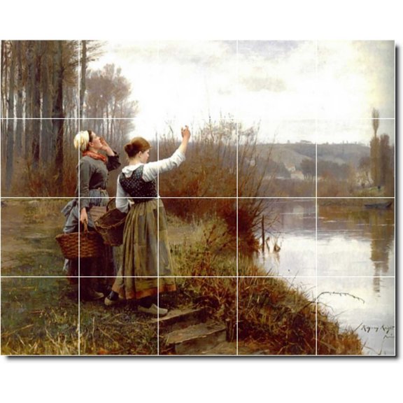 Ceramic Tile Mural-Daniel Ridgway Knight Country Painting 119. 21.25" w x 17" h using (20) 4.25 x 4.25 ceramic tiles