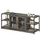 thumbnail image 1 of QinaQin Mueble para TV de 63 pulgadas estilo farmhouse para pantallas de 75 pulgadas, con puertas de malla, repisas y almacenamiento, acabado roble rústico, 1 of 7
