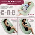 thumbnail image 2 of Almohada de embarazo PILLANI en forma de V C en forma de U con funda para todo el cuerpo, 2 of 9