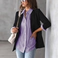 thumbnail image 4 of Cárdigan a rayas, camisa a rayas para mujer con solapa y botón, blusa suelta construida para precisión, 4 of 6