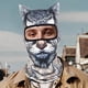 thumbnail image 2 of Cute Ski Mask with Ears, Animal Masks for Adults, Cute Animal Print, Breathable Mask, Sunproof, Windproof, Dustproof Cover with Ears for Fishing, 2 of 5
