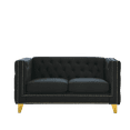 thumbnail image 7 of Velvet Couch Sofa, Mid-Century Modern Love Seat with Upholstered Button and Metal Legs, Chesterfield 3 Seat Couches Sofa for Living Room Apartment, 7 of 7