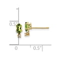 thumbnail image 3 of 14K Yellow Gold Earring Birthstone (08) August Women'S Peridot Oval Green Diamond Round 7 mm 3, 3 of 3