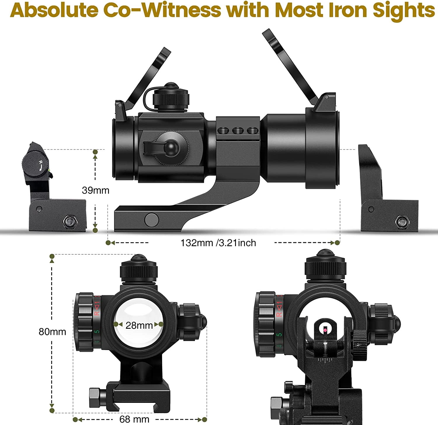 CVLIFE Red Dot Sight Scope for Hunting for 20mm Cantilever Mount for Hunting