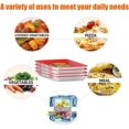 thumbnail image 3 of Bac de Conservation des Aliments Réutilisable, Design Transparent, Facile à Nettoyer, Empilable, Garde les Aliments Frais, Design Écologique (Rouge + Blanc), 3 of 7