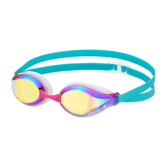 VIEW V-260JASA Try Junior SWIPE Anti-Fog Racing Swim Goggles, Violet/Gold Mirrored Lens