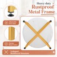 thumbnail image 5 of 3-Piece Coffee Table Set with Metal Legs, Round Coffee Table and 2PCS Square End Tables for Living Room,White & Gold, 5 of 8
