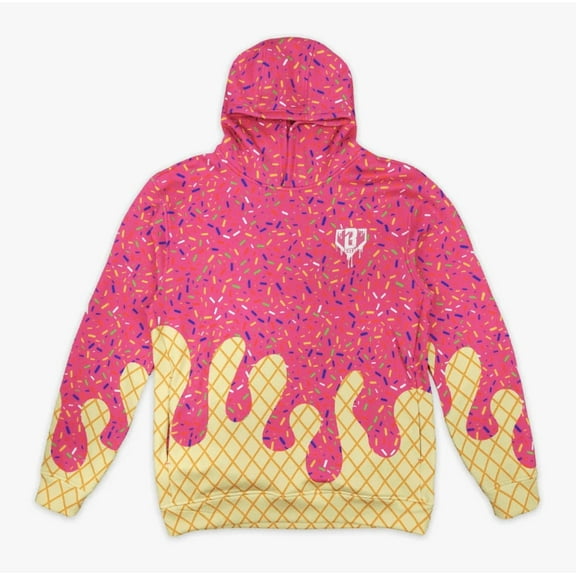 DHXXH Ice Cream Hoodie Custom Soft Dropped Shoulder Baseball Fans All-Season for 2025 Unisex for Men and Women (Size S-XL)