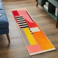 thumbnail image 3 of 2'x6' Rug Runners for Hallways Kitchen, Pink Red Orange Non Slip Entryway Beside Floor Carpet Runner, Modern Abstract Oil Painted Geometric Washable Laundry Room Bedroom Throw Rugs Mat for Family Pet, 3 of 8