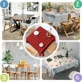 thumbnail image 4 of Christmas Square Tablecloth 52x52 Inch – Waterproof Polyester Printed Table Cover, Wrinkle Resistant & Washable for Kitchen Dining Picnic Party Decor, Single-v4-15, White, 4 of 6