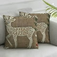 thumbnail image 3 of Hand Beaded Embroidered Reindeer Decorative Throw Pillow Cover – Natural Holiday Cushion Case for Home, Couch, Bedroom, Office, Christmas Décor and Special Occasion, 3 of 7