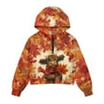thumbnail image 4 of Xoenoiee Highland Cattle Maple Leaves Print Kids Girls Half Zip Sweatshirt Thanksgiving Long Sleeve Stand Collar Pullover Top Fall Hoodie Spring Casual Clothes, Size 9-10 Years, 4 of 7