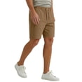 thumbnail image 6 of Men's Linen Shorts Dress Casual Work Golf Cotton Linen Shorts for Men Flat Front with Pockets Belt Loop Khaki, 6 of 9